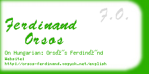 ferdinand orsos business card